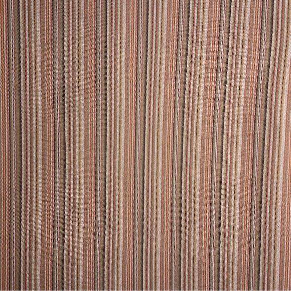 Vintage Large Blair Orange Striped Button Up Top Cuffed Short Sleeve Stretch - Picture 14 of 16